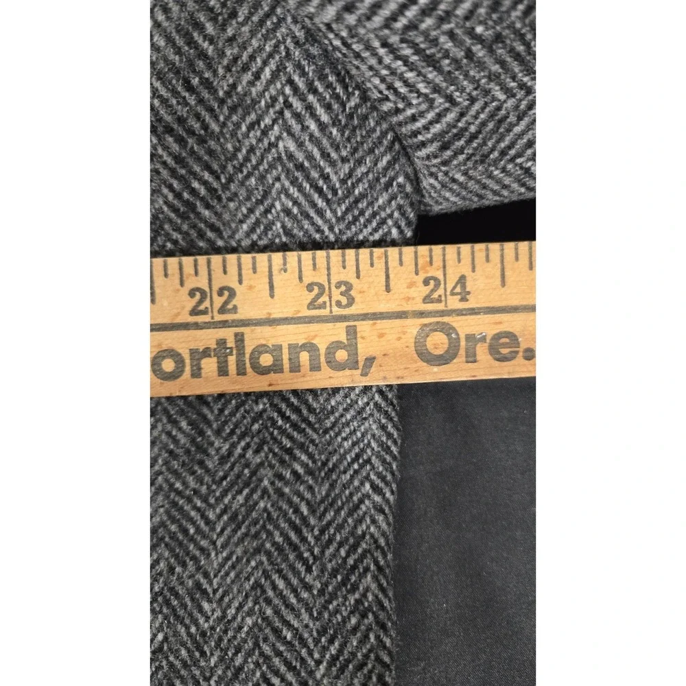 Vintage Gray Stratojac Herringbone Duster Size 44 Wool Nylon